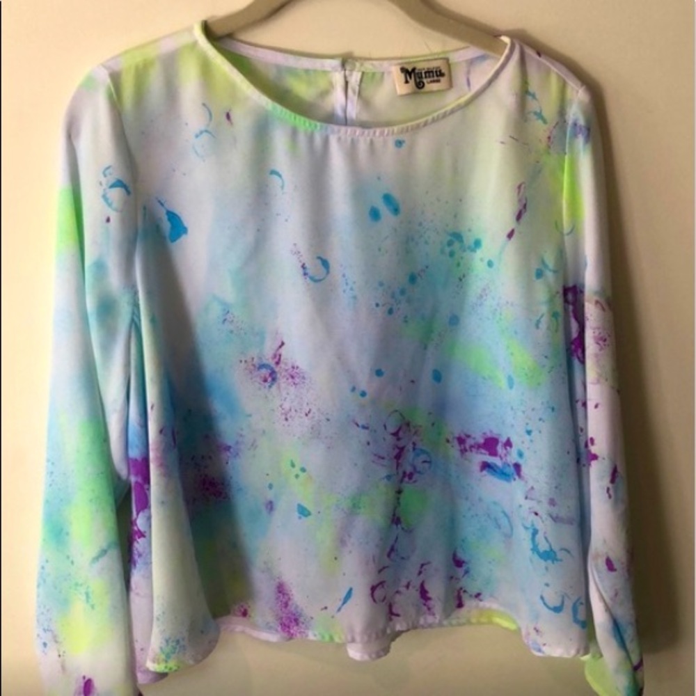 Show Me Your Mumu Splash Long Sleeve Crop LG EUC